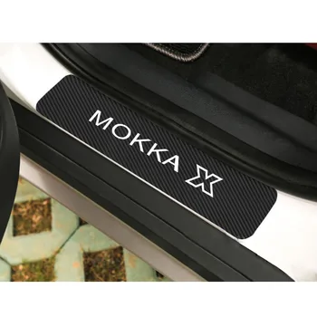 

Carbon Fiber Car Stickers And Decals For Opel Mokka Auto Scuff Plate Door Sill Cover Sticker Car Accessories Interior 4Pcs