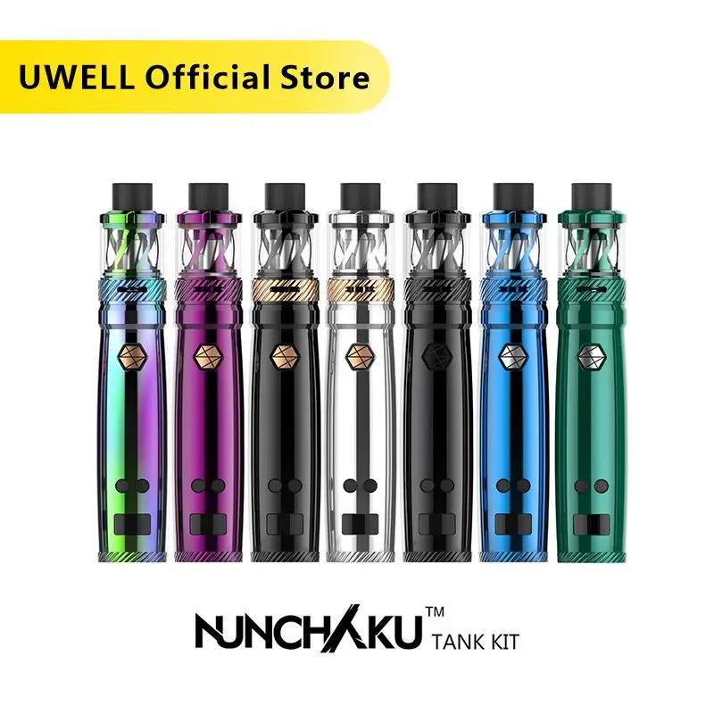 Skup UWELL NUNCHAKU Kit 5 80W 2 ml 5 ml atomizer zbiornika 18650 baterii lub USB Charge zestaw do papierosów elektronicznych