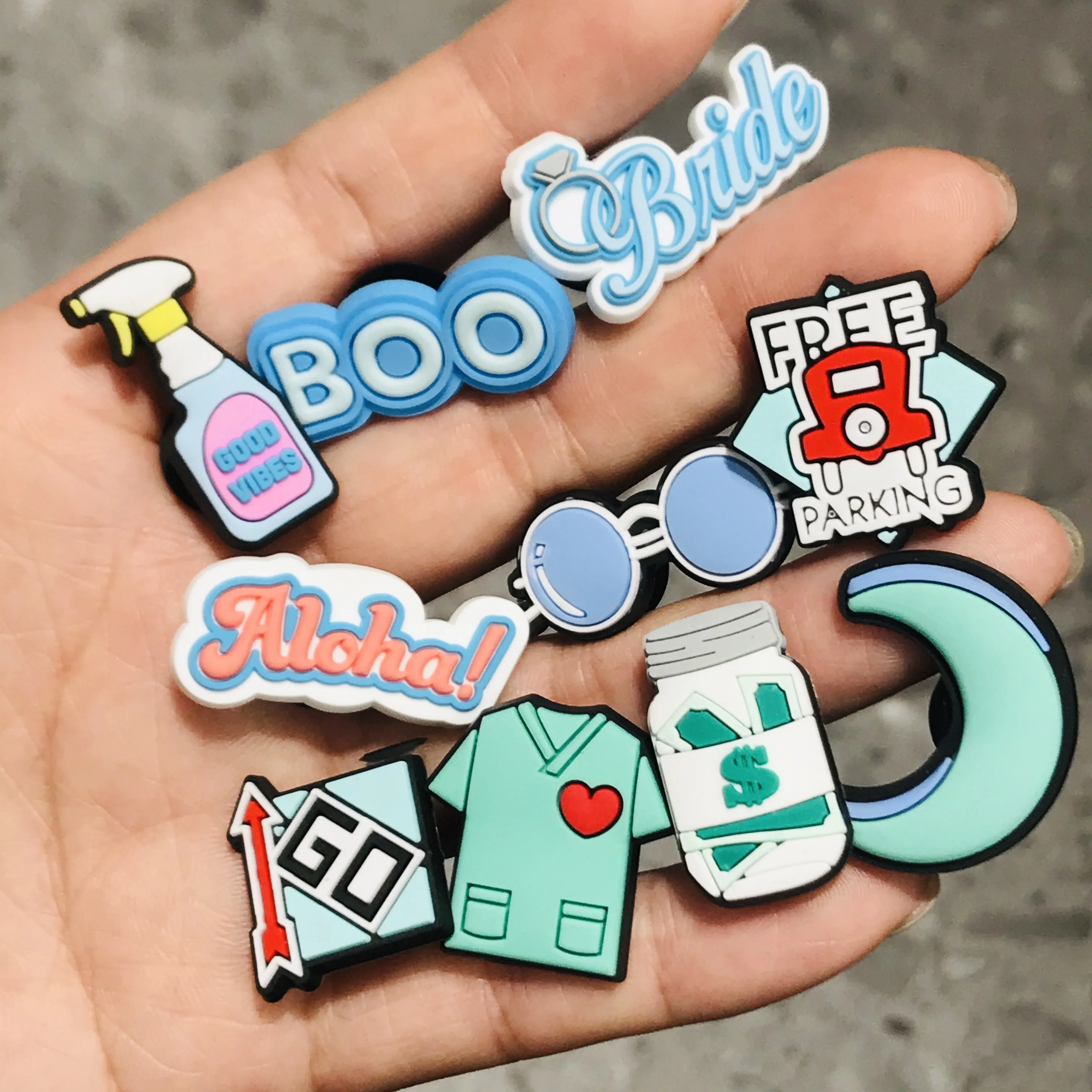 Pvc Decoration Accessories Buckle Moon Shoe Charm Pvc Shoe Charms