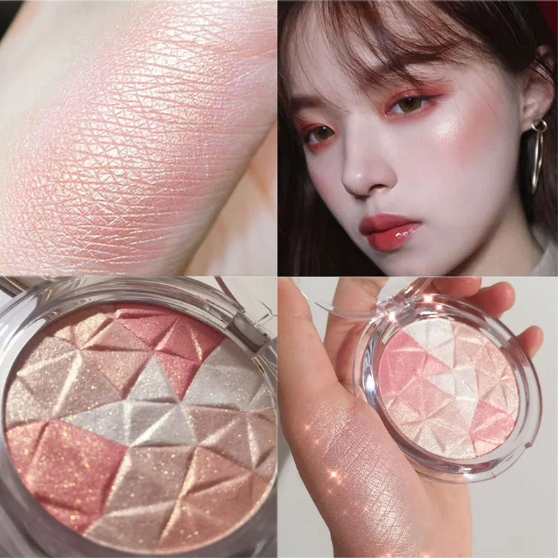 

Makeup Highlighter Palette Bronzer Diamond Shimmer Highlight Face Contour Glow Illuminator Powder Body Glitter Brighten Cosmetic