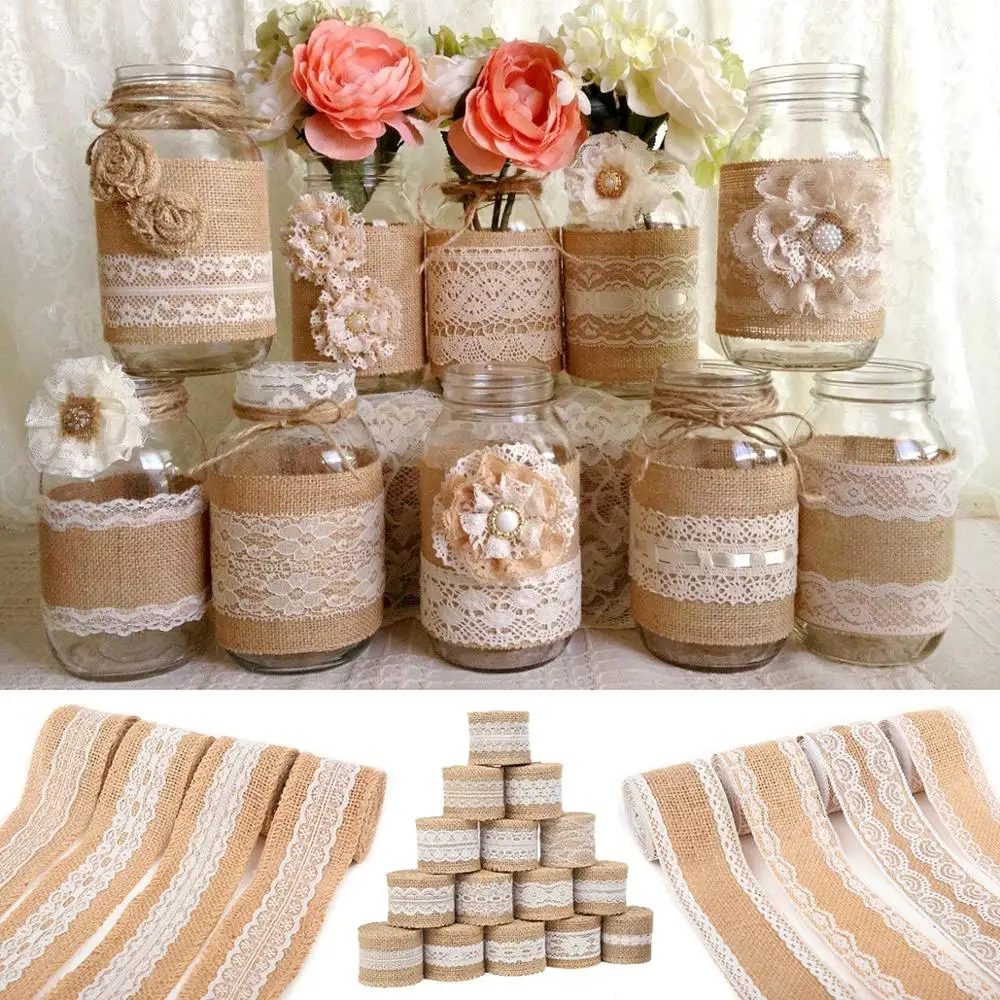 12 Natural Jute Twine Ribbons for wedding bridal shower favor jars –  CanningCrafts