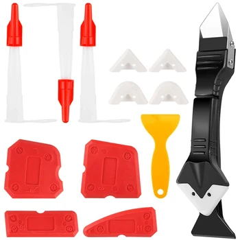

Silicone Caulking Tools Set Sealant Finishing Tool Scraper Caulk Remover Caulk Nozzle Caulk Caps 13 Pieces