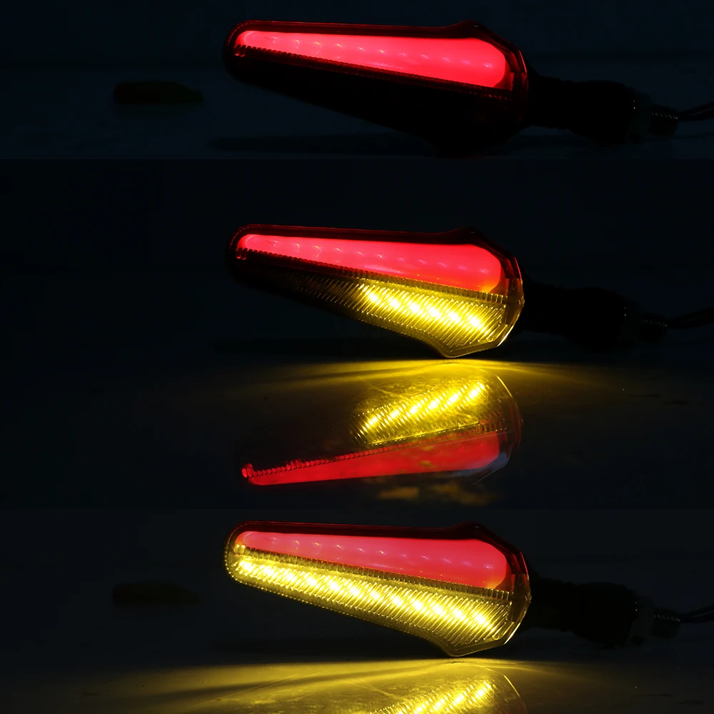 LEEPEE 1 пара мотоцикл вода течет указатель поворота Индикатор мотоцикла мигалка 24LED два-цветовой эталон дневной стоп-сигнал