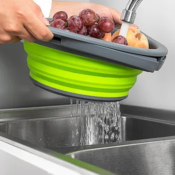 

With support frame Kitchen Collapsible Colander Fruit Vegetable Strainer Basket Kitchen Accessories Basket Multicolor PP