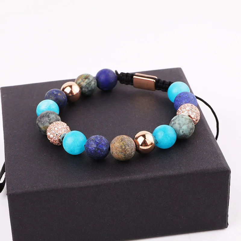 Jaravvi New Design 10mm Matte Gemstone Jewelry Blue Jade Lapis Beads Custom Friendship Bracelet For Women - Image 3