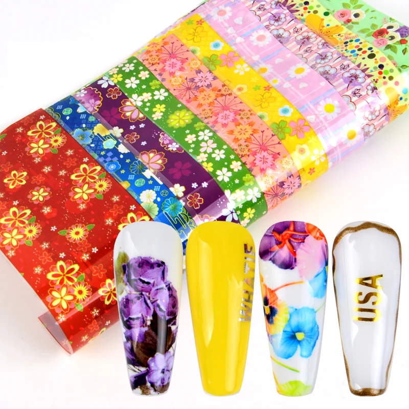 Кружева для ногтей цветок переводная фольга черный белый наклейки полый