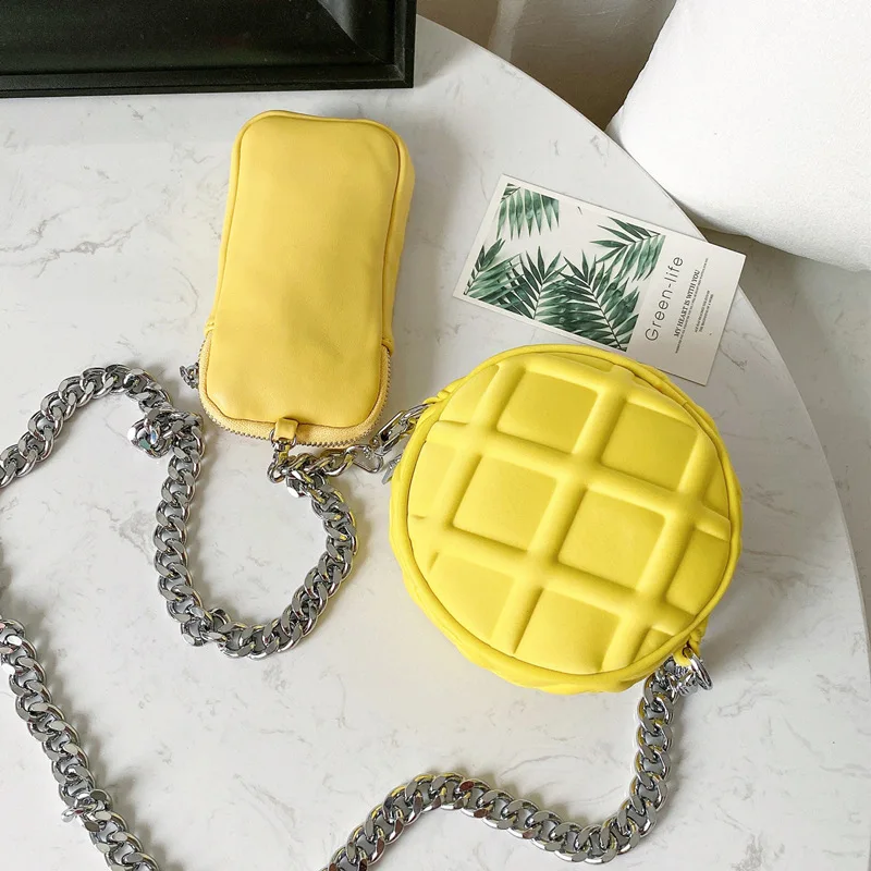 

Geometric Pattern Small Round Bags 2020 New Neoprene Mandarin Duck Bags Niche Design Chain Messenger Bags Purses and Handbags