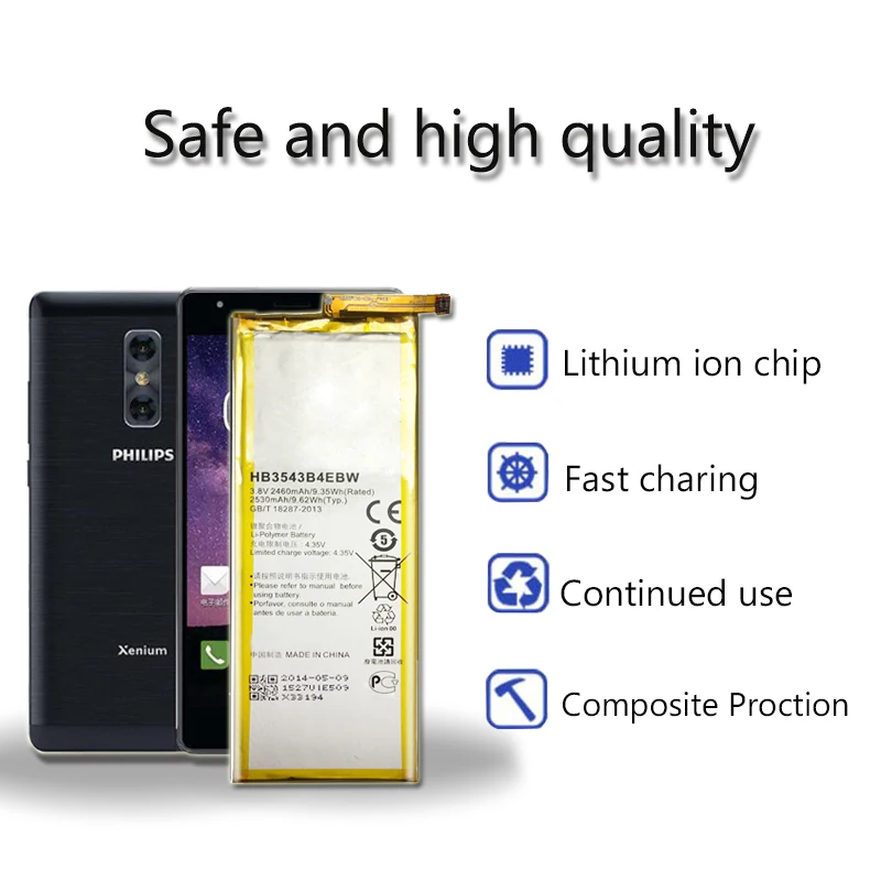 Для телефона Hua Wei аккумулятор HB3543B4EBW для huawei Ascend P7 L07 L09 L00 L10 L05 L11 2460mAh Замена батареи Бесплатные инструменты