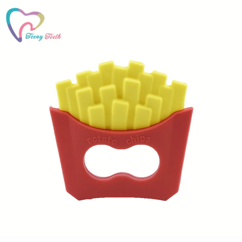 Potato Chips Картофельные чипсы+ гамбургер+ Пряничный человек Пищевой картофель фри силиконовые бусины для ожерелья кулон игрушка для кормления - Цвет: Potato Chips
