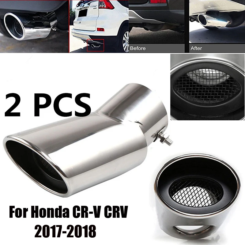 2x глушитель выхлопной трубы из нержавеющей стали подходит для Honda CR-V CRV