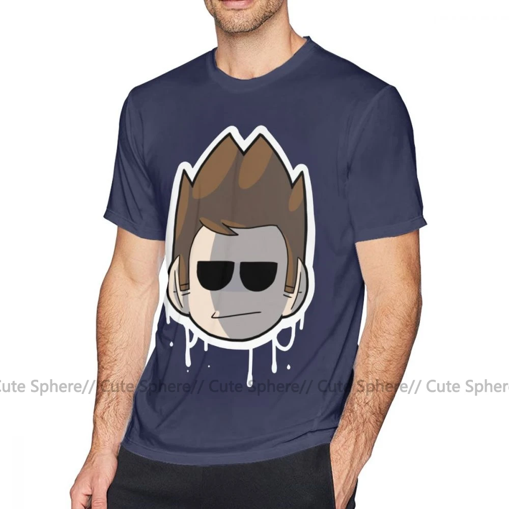 Eddsworld футболка том Eddsworld футболка плюс размер принт футболка мужская короткий рукав потрясающая Классическая 100 хлопок Футболка - Цвет: Navy Blue