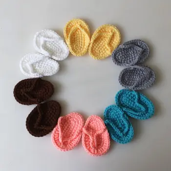 

Baby Photography Props Cute Infant Slippers Hand Crochet Baby Girl Boy Shoes Newborn Fotografia Accessories New Born Shooting