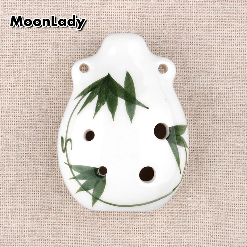  2 Colors Ocarina 6 Hole Painting Small Ocarina Alto C Tone Beginner Ocarina Tourist Souvenir Teachi - 4000389194315