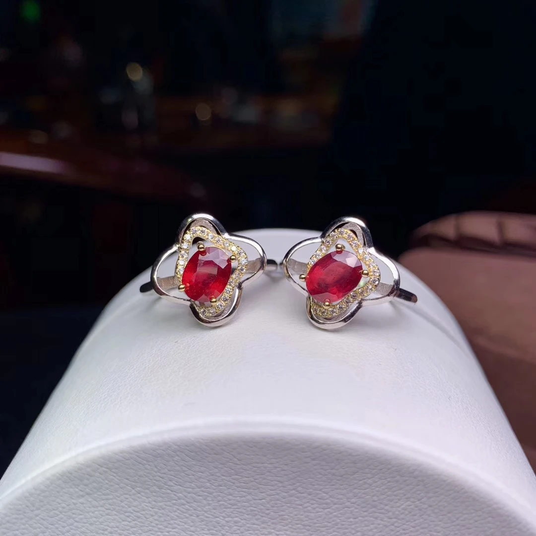 Модное кольцо с красным камнем, женское серебряное кольцо, ювелирное изделие, натуральный камень, 6 мм* 8 мм, кольцо из стерлингового серебра 925 пробы, подарок на Рождество, подарок на день рождения