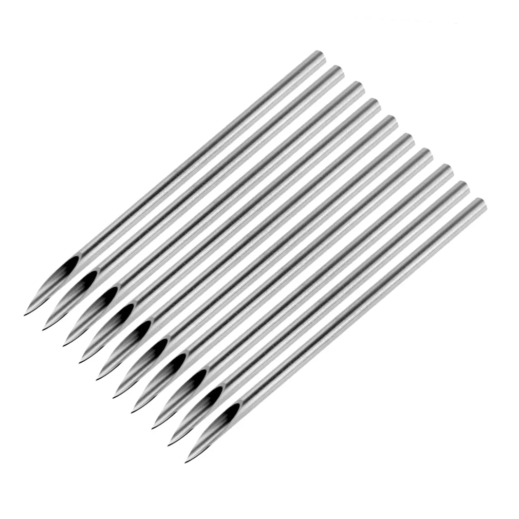 10pcs Surgical Steel Tatto Piercing Needles Medical Tattoo Needles For Navel Nose/Lip/Ear Piercing 35g (4.8mm)