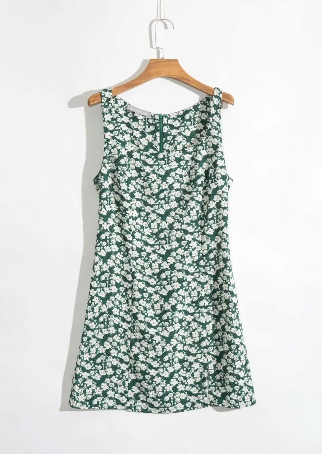 DR4720 green N460 Bazaleas, модное женское платье без рукавов, винтажное, зеленое, с цветочным принтом, на тонких бретелях, женское мини-платье, сексуальное, с разрезом, vestidos - Цвет: DR4720 green N460