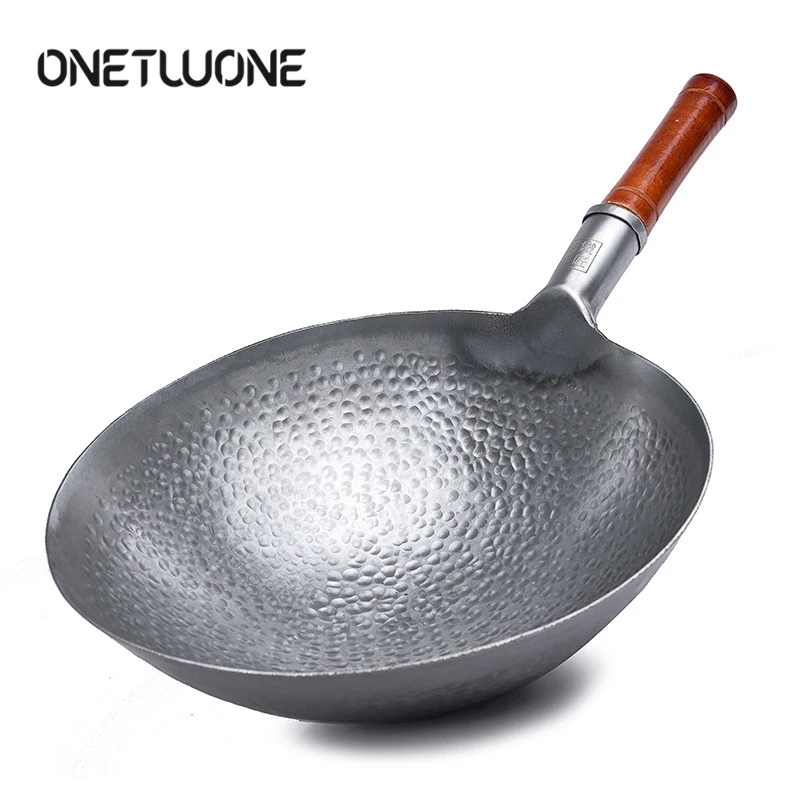 

High Quality Chinese Iron Pot Household Traditional Handmade Iron Wok Without Oil Smoke Uncoated Non-stick Wok Cookware