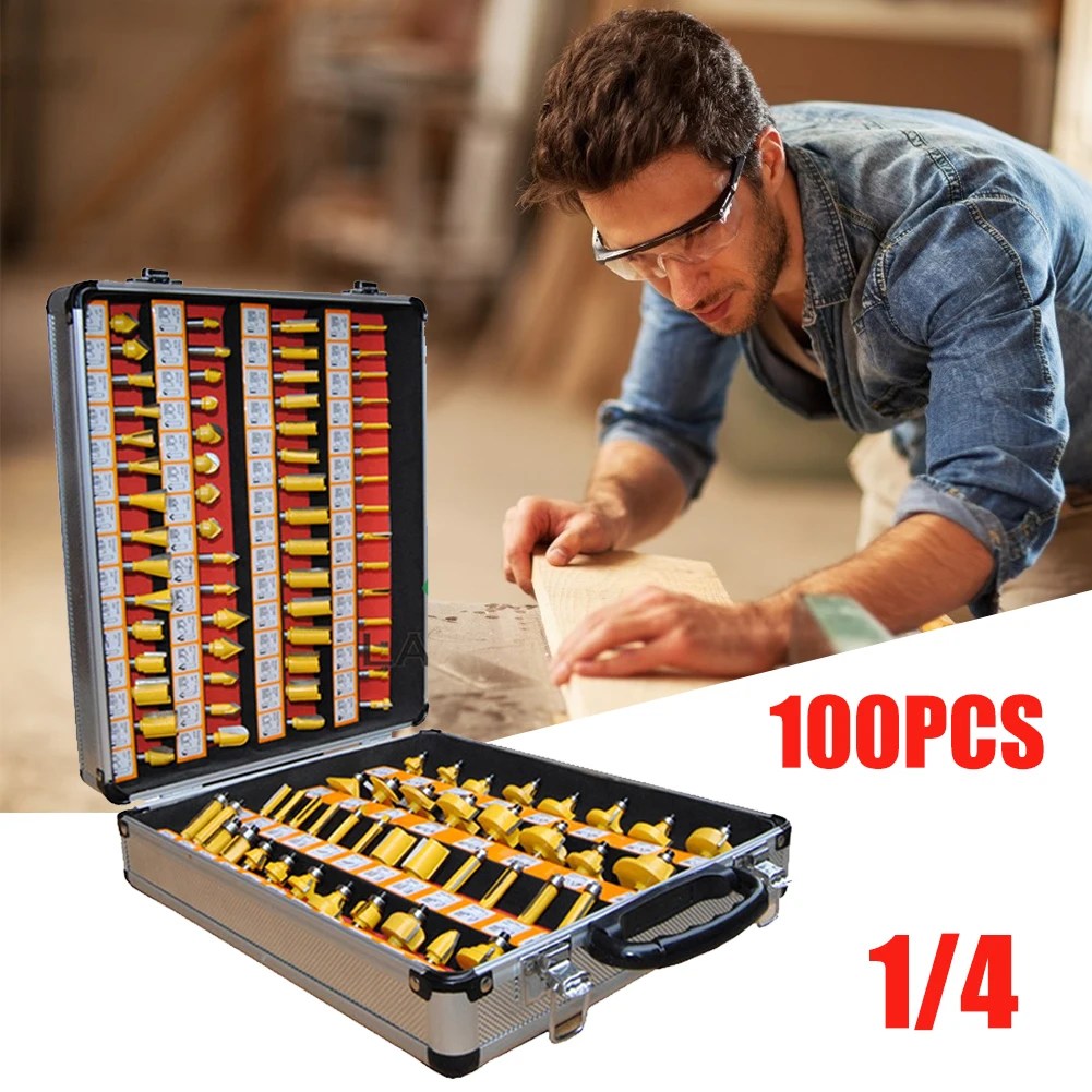 US $70.38 100pcs 14 Tungsten Carbide Trimming Milling Cutter Router Bit Woodworking Engraving Cutting Tools for Wood