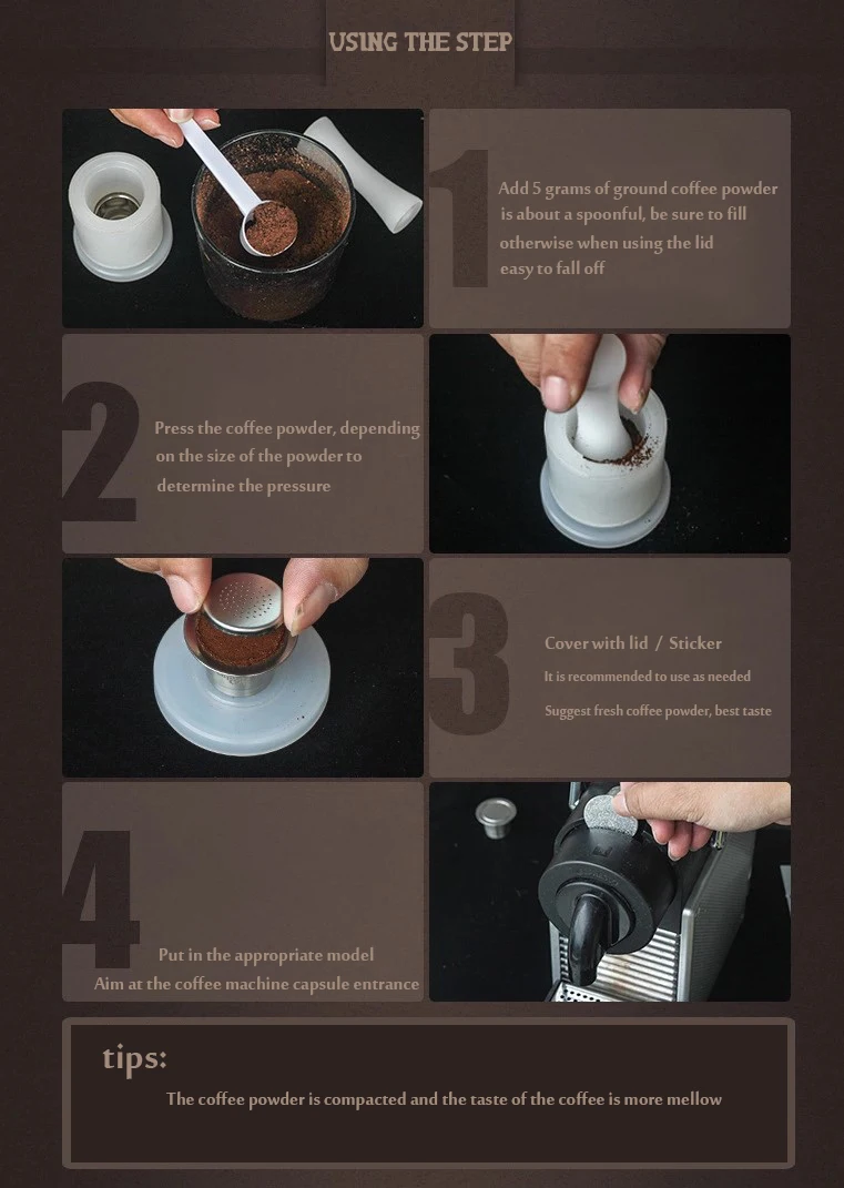 Nespresso, нержавеющая сталь, многоразовая кофейная капсула, кофе, трамбовка, многоразовые кофейные капсулы, бизнес, день рождения, кофейная посуда, подарок