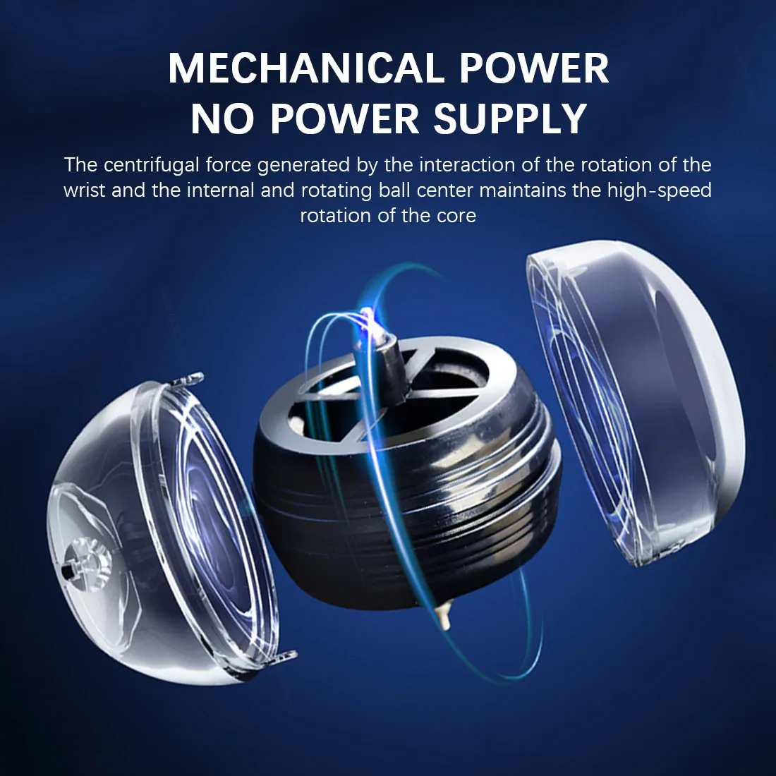 Rainbow LED Muscle Power Ball Wrist Ball Trainer Relax Gyroscope Power