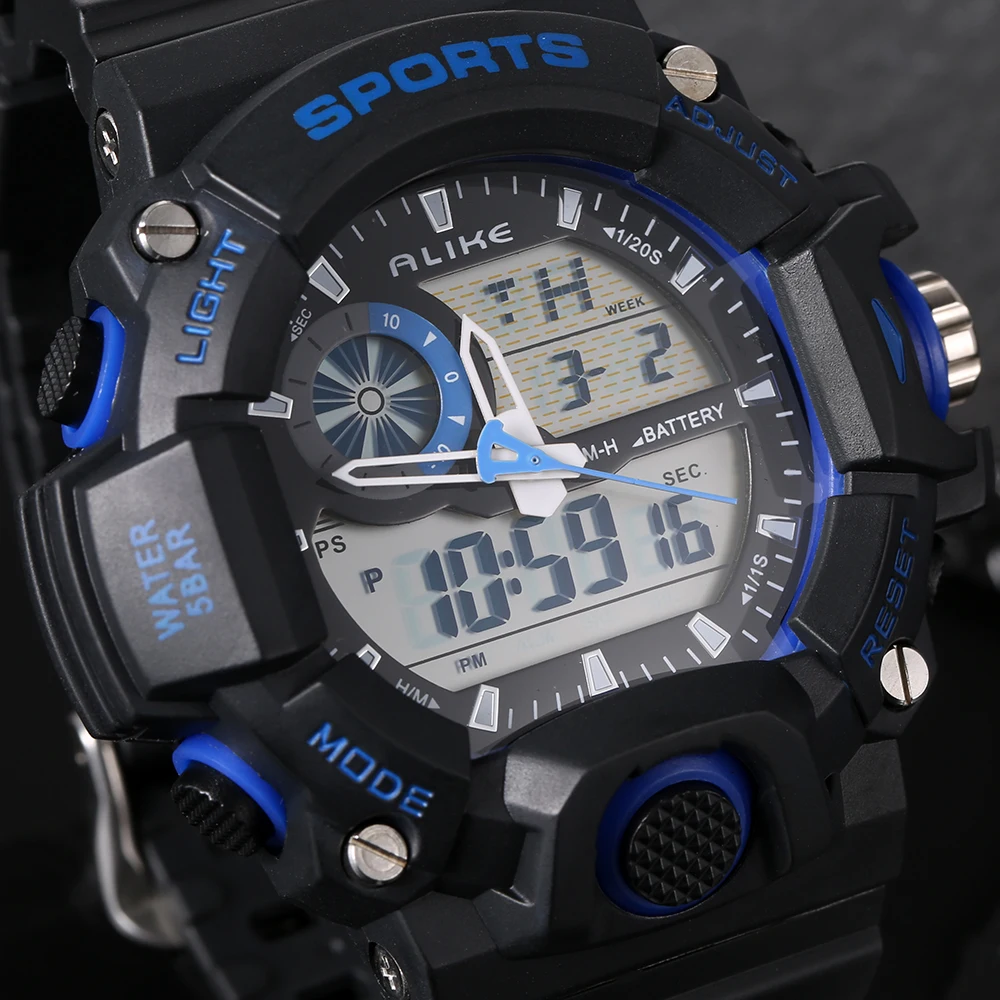 Роскошные настоящие ударные аналоговые кварцевые цифровые мужские часы 2020 новый