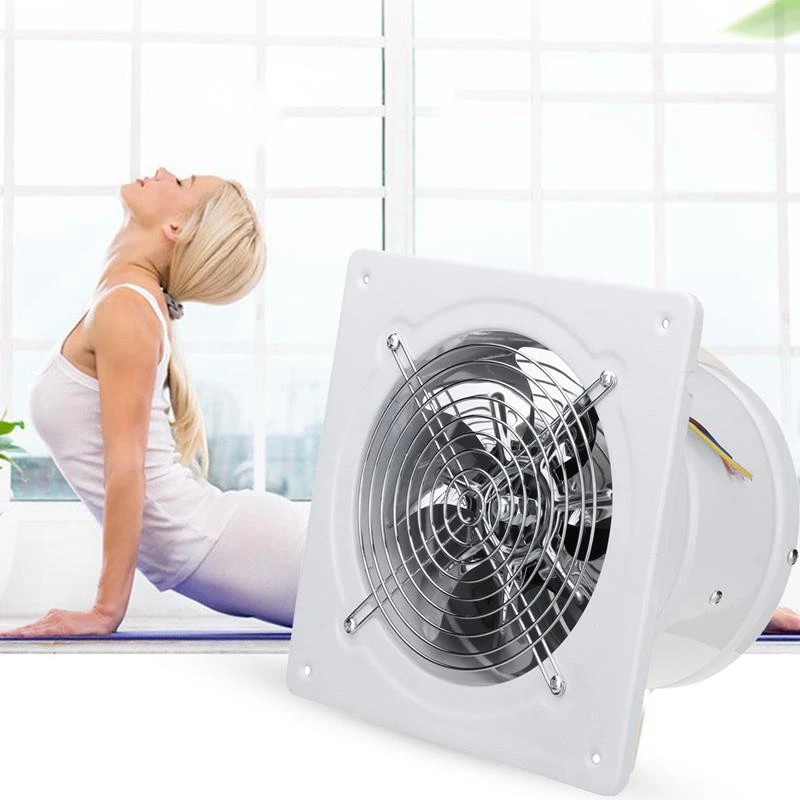220V Exhaust Fan 6 Inch Ventilation Exhaust Fan Hanging Wall Mounted Low Noise Home Bathroom Kitchen Smoke Exhaust Fan Air Vent
