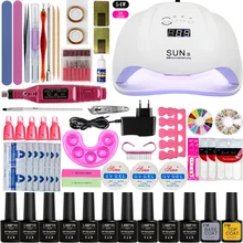 Маникюрный набор Гель-лак для ногтей основа верхнее покрытие наборы для ногтей 24 Вт/48 Вт/54 Вт УФ светодиодная лампа электрическая ручка для маникюра Набор инструментов для дизайна ногтей