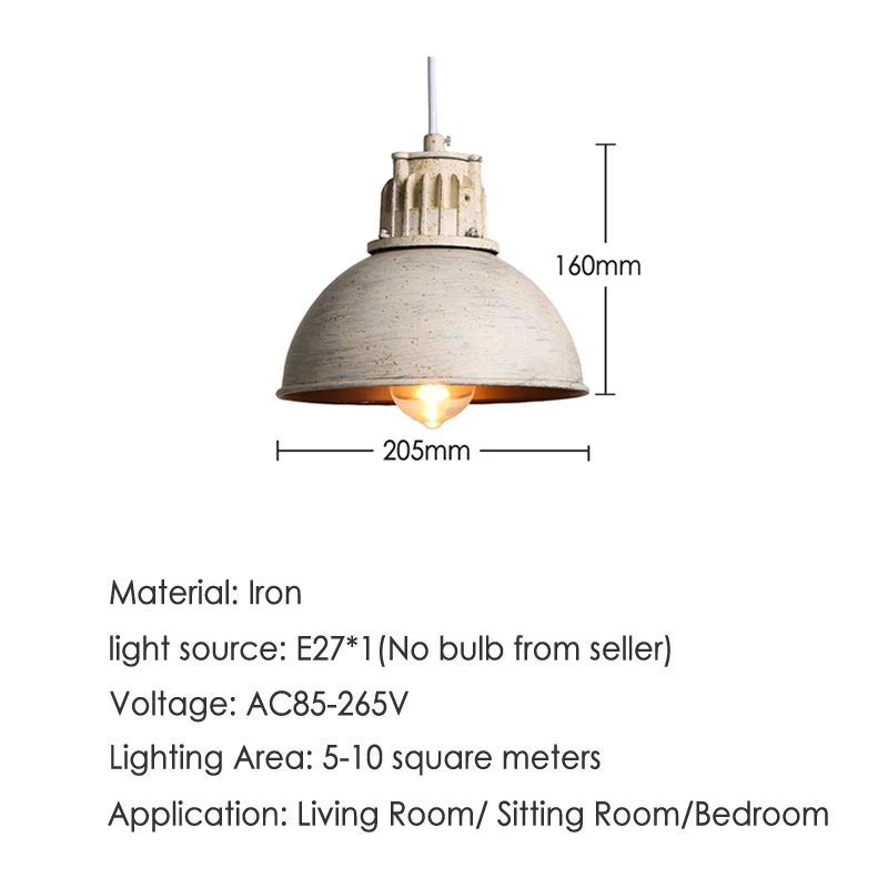 Винтажный Лофт ретро лампы шнур половина шаровых огней Гостиная Бар паба клуб