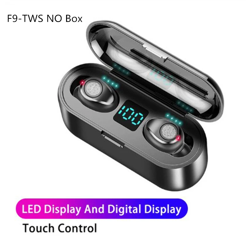F9 TWS беспроводные наушники Hifi Bluetooth наушники сенсорные спортивные наушники Поддержка siri с микрофоном зарядный чехол для redmi air dots - Цвет: F9 TWS earphones
