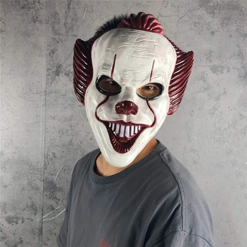 Топ дешево фильм It: Chapter Two Pennywise Косплей Маска танцующий клоун Билл скарсгард Косплей ABS Половина маска Хэллоуин