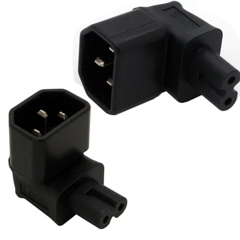 

10pcs C14-C7 Bend angle AC adapter AC convert IEC C14 to C7 power adapter Right Up Angle C14/C7 IEC C7 to C14 plug adapter