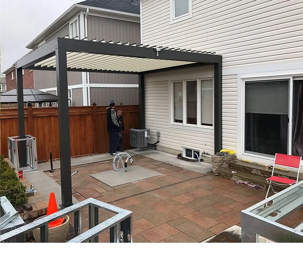 Luxury Aluminium Motorized Louver Roof System Garden Aluminum Gazebo Outdoor Bioclimatic Pergola Garden Pergola