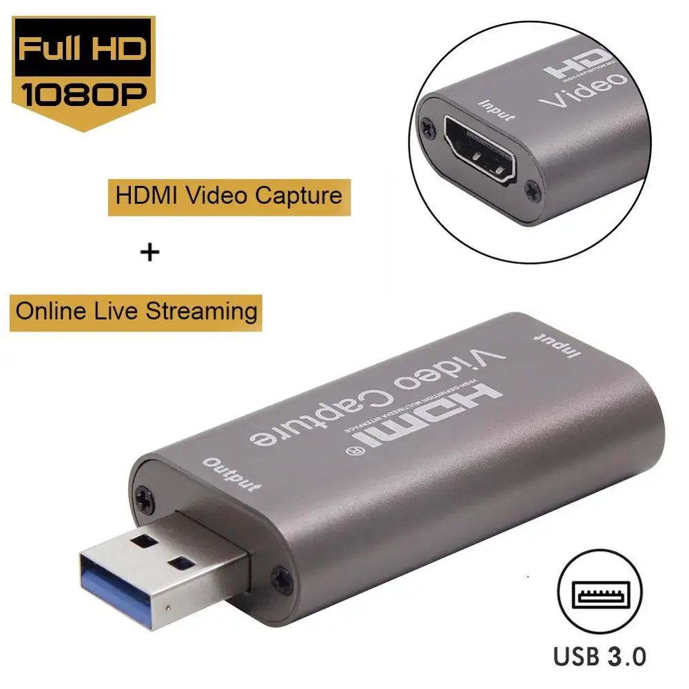 

HDMI Video Capture Device 1080P 30fps Video Capture USB 3.0 Video Recorder Adapter Video Capture Card Applicable Audio And Video