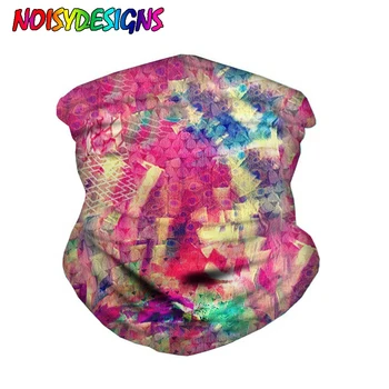

NOISYDESIGNS Colorful Optical Maser Design Unisex Women Dustproof Face Cover Turban Cycling High Elastic Headwear Tube Bandanas