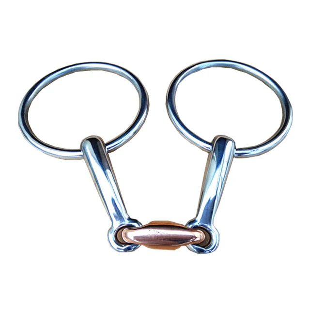 Horse Product Stainless Steel Ring Snaffle Bit Horse Bit Horses Equipment Horse Snaffle Bits With Elliptical Copper Link Horse Product Stainless Steel Ring Snaffle Bit Horse Bit Horses Equipment Horse Snaffle Bits With Elliptical Copper Link