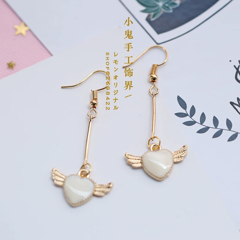 Pair of ear hooks Розовый синий цвет мечты японский ручной заколка в виде бантика мягкой сестра лук аксессуары для волос головной убор в стиле "Лолита" - Цвет: Pair of ear hooks