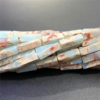 

4*13mm Natural Shoushan Stone Tube Rectangle Polished Loose Drilled Shoushan Stone Jewelry Making 15.5" Strand Approx 30 Beads