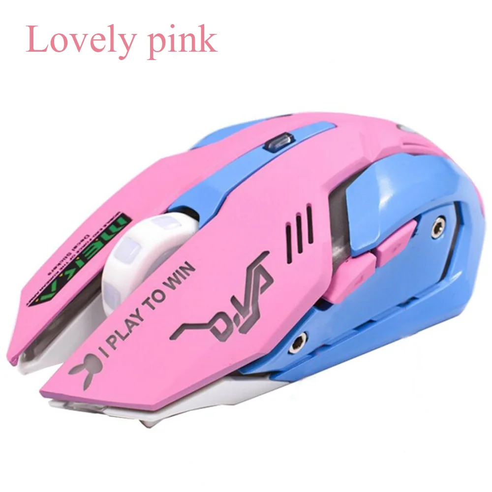 

Lovely pink pc desktop/computer wireless mouse USB 7 colors LEDRGB backlight dpi adjustable gaming mouse USB Receiver