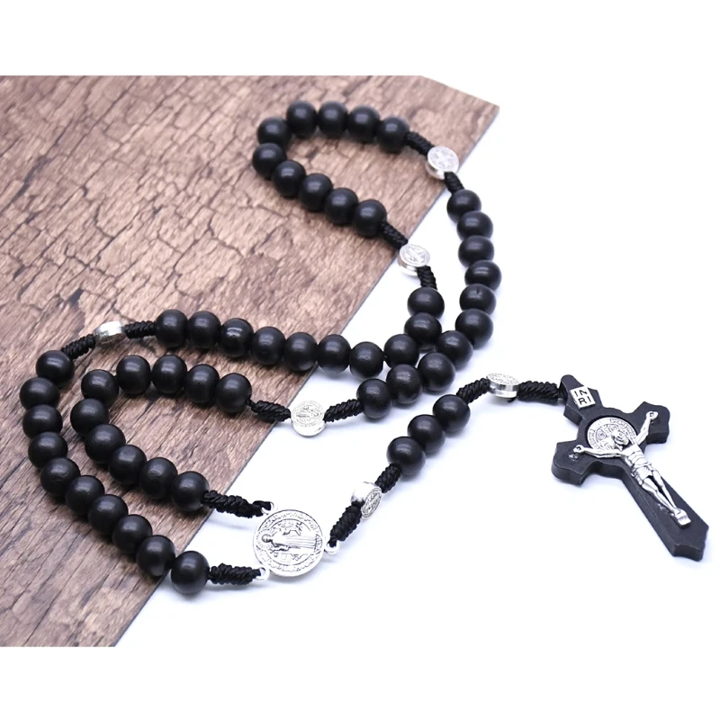 Necklace Catholic Rosary Necklace Religious Jesus Pendant Catholic Rosary Necklace Religious Ritual Accessories