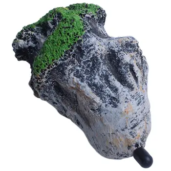 

New Aquarium Floating Rocks Suspended Stones Artificial Fish Tank Underwater Landscape Decoration, Gray-green S