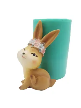 

3D Rabbit Bunny Silicone Mold Clay Soap Epoxy Mould Cake Chocolate Decorating