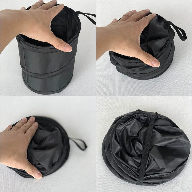 Black Car Trash Can Pack Bag Waterproof Car Trash Bag for Little Leak Proof Cooler Bag- Garbage with Side Pocket
