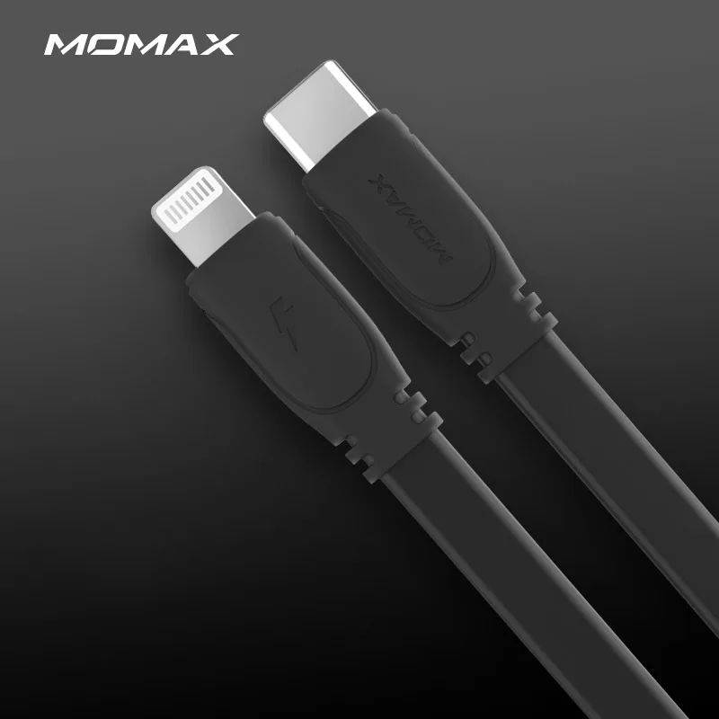 MOMAX PD ios phone Быстрая зарядка линия передачи данных C до lightning-1.2m Flash PD3.0 Мягкий TPE ios MFi Сертификация использует полный телефон - Цвет: Black