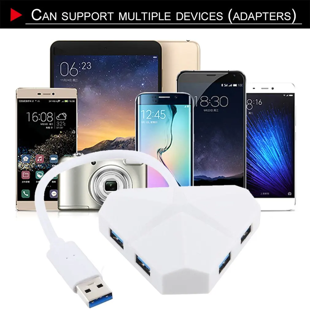 Портативный размер 5 Гбит/с супер скорость 4 порта USB 3,0 концентратор адаптер кабель привод Бесплатный usb-хаб адаптер для Windows
