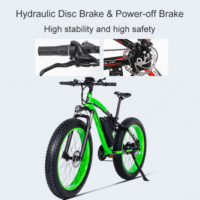Powerful Electric Bicycle Two Wheels Electric Bicycle 48v 500w Big Tire Off Road Green Yellow Electric Scooter Adults  (2)