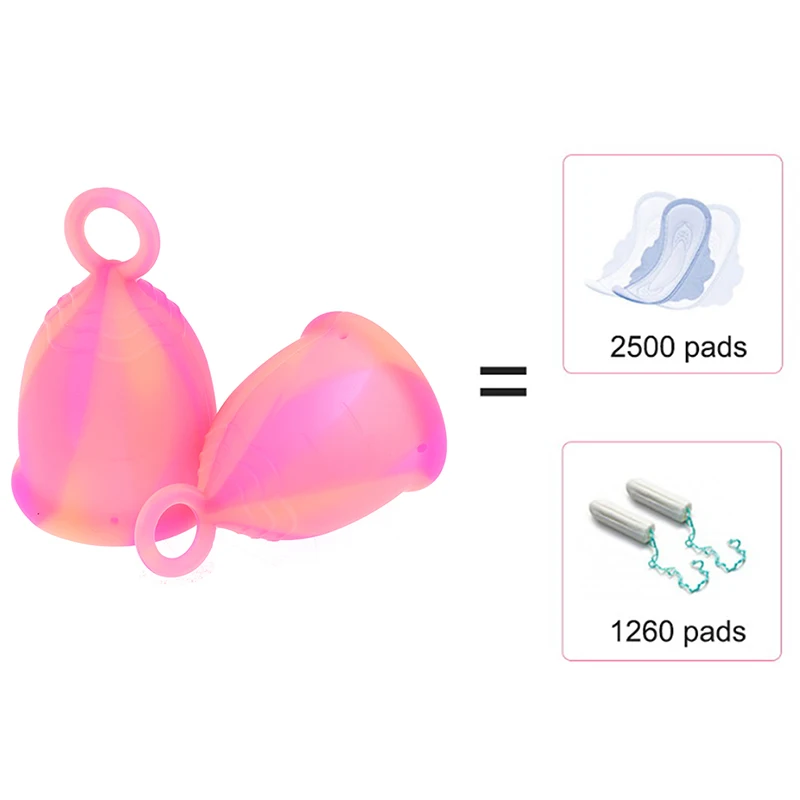 Pink Medical Silicone Feminine Hygiene Cup Menstrual Ring Menstrual Cup Menstrual For Women Lady Period Menstrual Cup