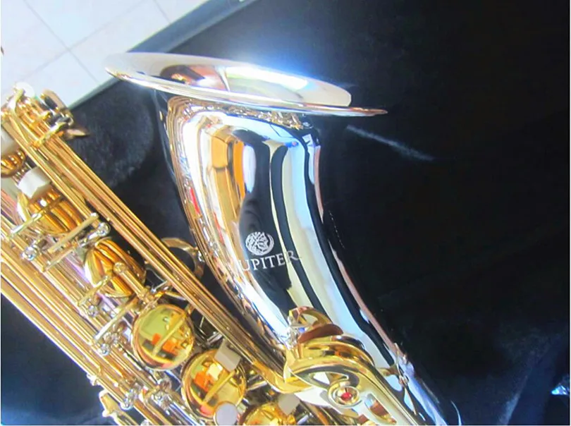 Description Picture 3 of itemJupiter JTS-1100SG Bb Tenor Saxophone Brass Silver Nickel Body Gold Key B Flat Sax Instrument with Case New