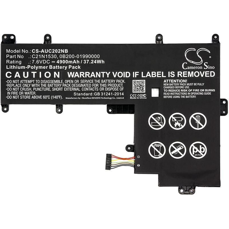 

Cameron Sino 4900mAh Battery For Asus Chromebook C202,Chromebook C202SA,Chromebook C202SA-2A,0B200-01990000 C21N1530