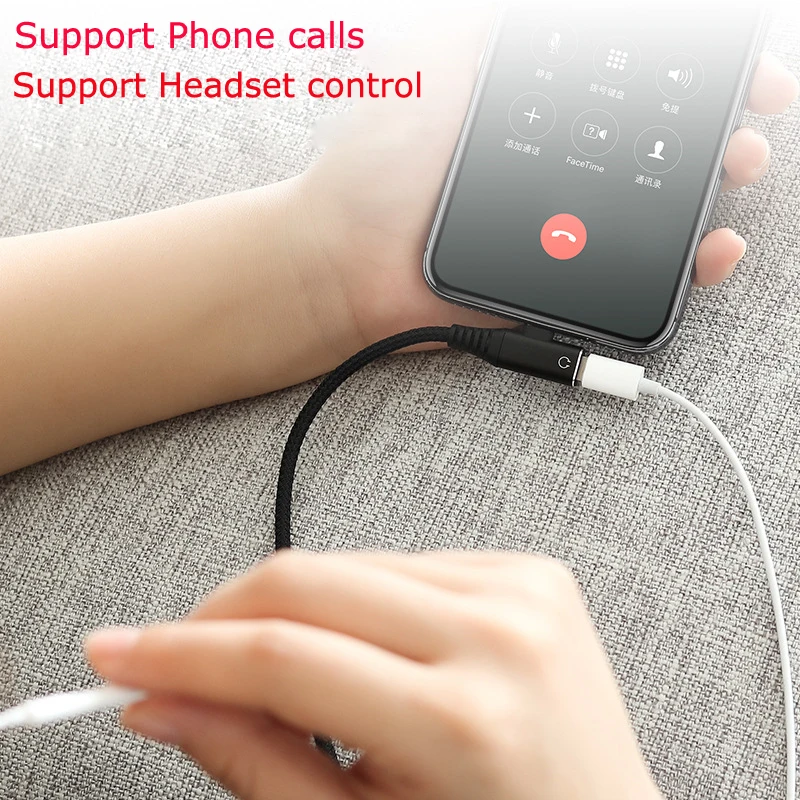 2 in1 аудио зарядный кабель провод для быстрой зарядки для iPhone 7/8 плюс XS Max XR зарядный кабель поддерживает телефонные звонки, музыка гарнитура управления