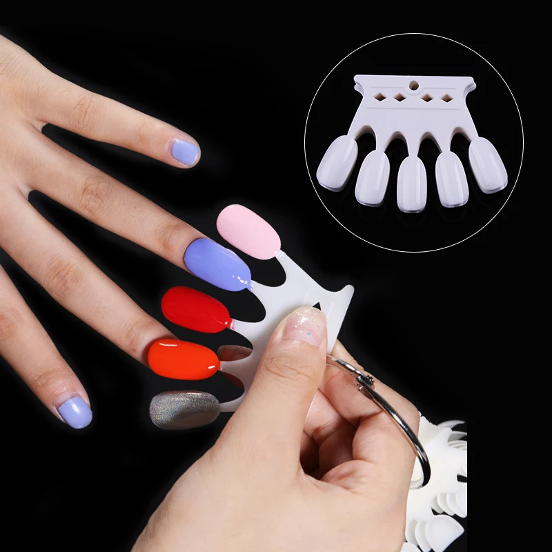 10 шт. накладные ногти круглой формы цветные карты полное покрытие поделки